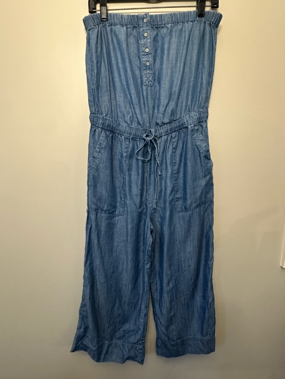 Ann Taylor LOFT Lounge Tencil Denim  Strapless Jumpsuit Size S